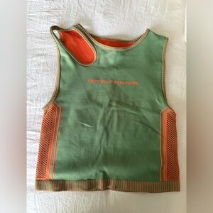 UO-Women Green and Orange Tank Top